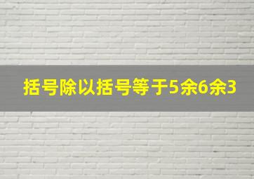 括号除以括号等于5余6余3