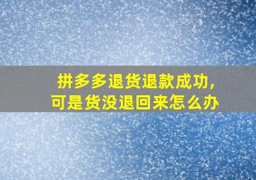 拼多多退货退款成功,可是货没退回来怎么办