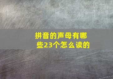 拼音的声母有哪些23个怎么读的