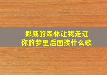 挪威的森林让我走进你的梦里后面接什么歌