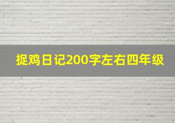 捉鸡日记200字左右四年级