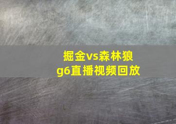 掘金vs森林狼g6直播视频回放