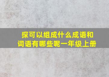 探可以组成什么成语和词语有哪些呢一年级上册