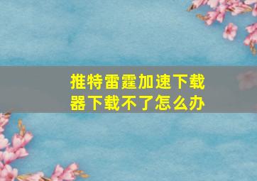 推特雷霆加速下载器下载不了怎么办