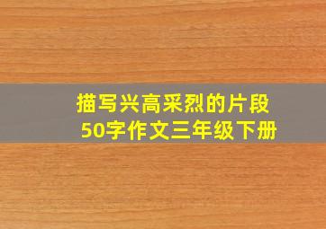 描写兴高采烈的片段50字作文三年级下册