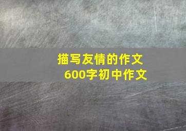 描写友情的作文600字初中作文