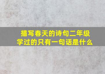 描写春天的诗句二年级学过的只有一句话是什么