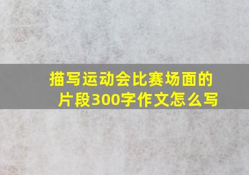 描写运动会比赛场面的片段300字作文怎么写