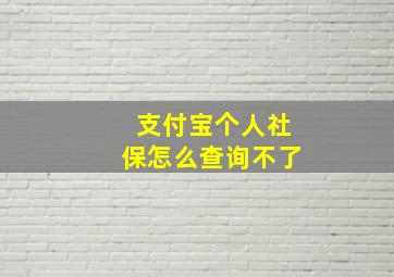 支付宝个人社保怎么查询不了