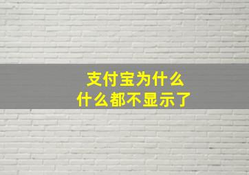 支付宝为什么什么都不显示了