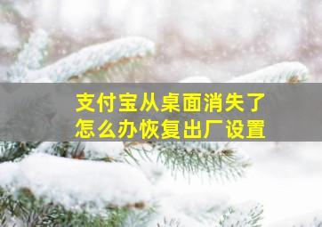 支付宝从桌面消失了怎么办恢复出厂设置