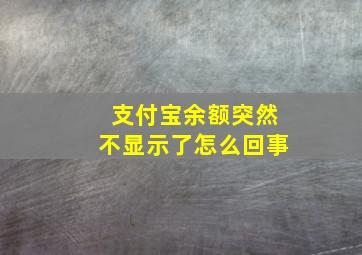 支付宝余额突然不显示了怎么回事