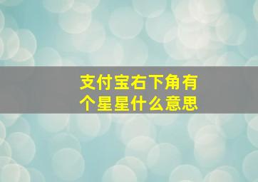 支付宝右下角有个星星什么意思