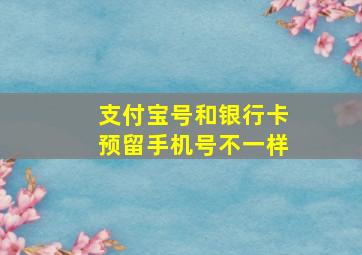 支付宝号和银行卡预留手机号不一样