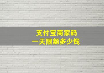 支付宝商家码一天限额多少钱