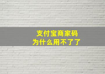 支付宝商家码为什么用不了了