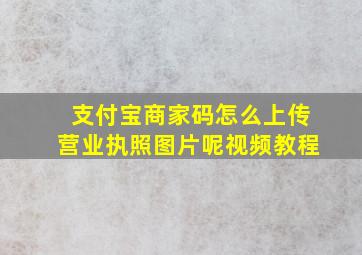 支付宝商家码怎么上传营业执照图片呢视频教程