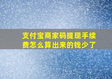 支付宝商家码提现手续费怎么算出来的钱少了