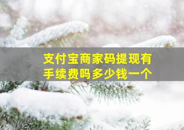 支付宝商家码提现有手续费吗多少钱一个