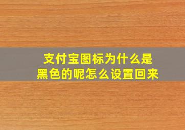 支付宝图标为什么是黑色的呢怎么设置回来