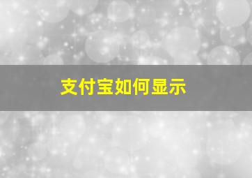 支付宝如何显示