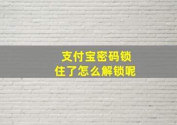 支付宝密码锁住了怎么解锁呢