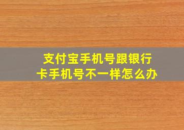 支付宝手机号跟银行卡手机号不一样怎么办