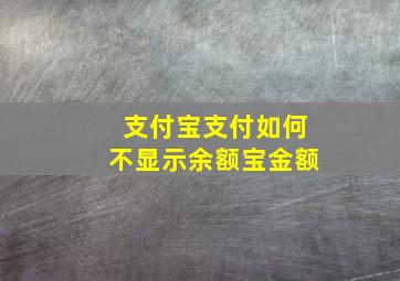 支付宝支付如何不显示余额宝金额