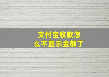 支付宝收款怎么不显示金额了