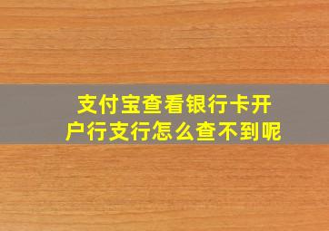 支付宝查看银行卡开户行支行怎么查不到呢