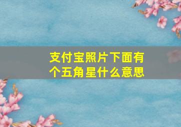 支付宝照片下面有个五角星什么意思