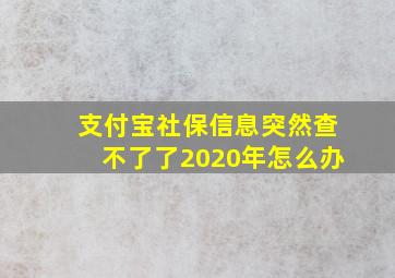 支付宝社保信息突然查不了了2020年怎么办