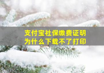 支付宝社保缴费证明为什么下载不了打印