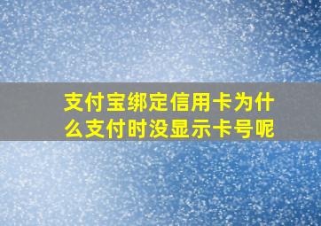 支付宝绑定信用卡为什么支付时没显示卡号呢