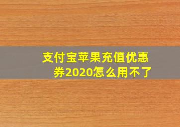 支付宝苹果充值优惠券2020怎么用不了