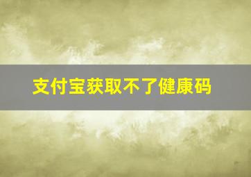 支付宝获取不了健康码