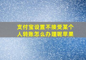 支付宝设置不接受某个人转账怎么办理呢苹果