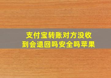 支付宝转账对方没收到会退回吗安全吗苹果