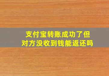 支付宝转账成功了但对方没收到钱能返还吗