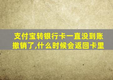 支付宝转银行卡一直没到账撤销了,什么时候会返回卡里