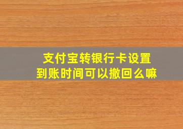 支付宝转银行卡设置到账时间可以撤回么嘛