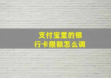 支付宝里的银行卡限额怎么调