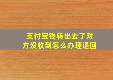 支付宝钱转出去了对方没收到怎么办理退回