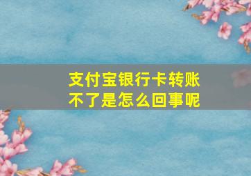 支付宝银行卡转账不了是怎么回事呢