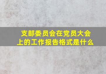 支部委员会在党员大会上的工作报告格式是什么