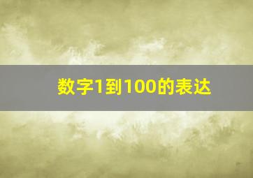 数字1到100的表达