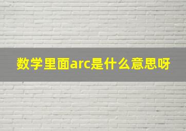 数学里面arc是什么意思呀