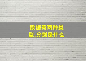 数据有两种类型,分别是什么