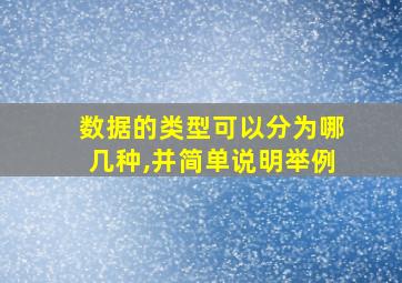 数据的类型可以分为哪几种,并简单说明举例