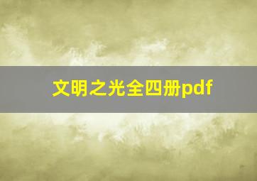 文明之光全四册pdf